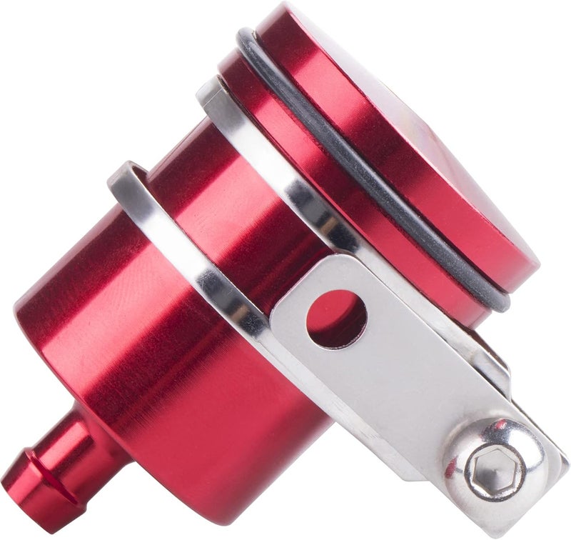 MRELC Universal Motorcycle Aluminum Brake Fluid Reservoir Oil Cup Fit For Yamaha Kawasaki Honda Suzuki BMW and more (Red) - Image 1